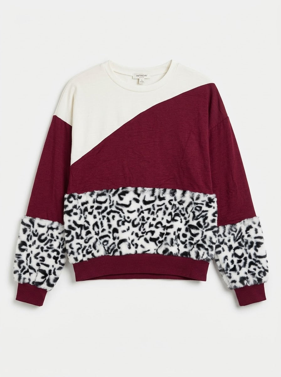 Speechless girl sweatshirt faux fur medium 10-12 years