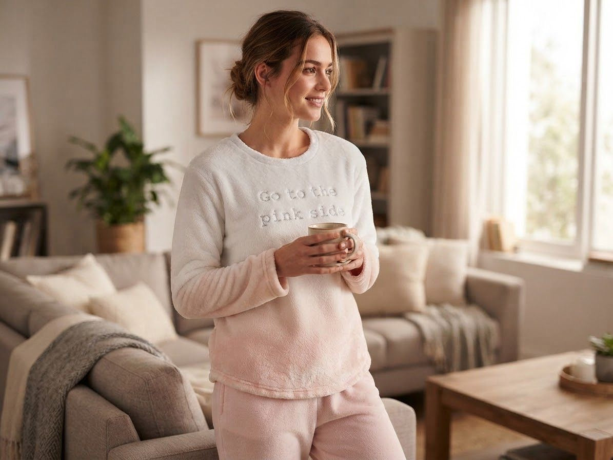 Oysho fleece pajama blouse medium