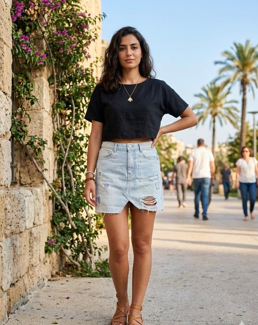Zara women denim skirt #50005