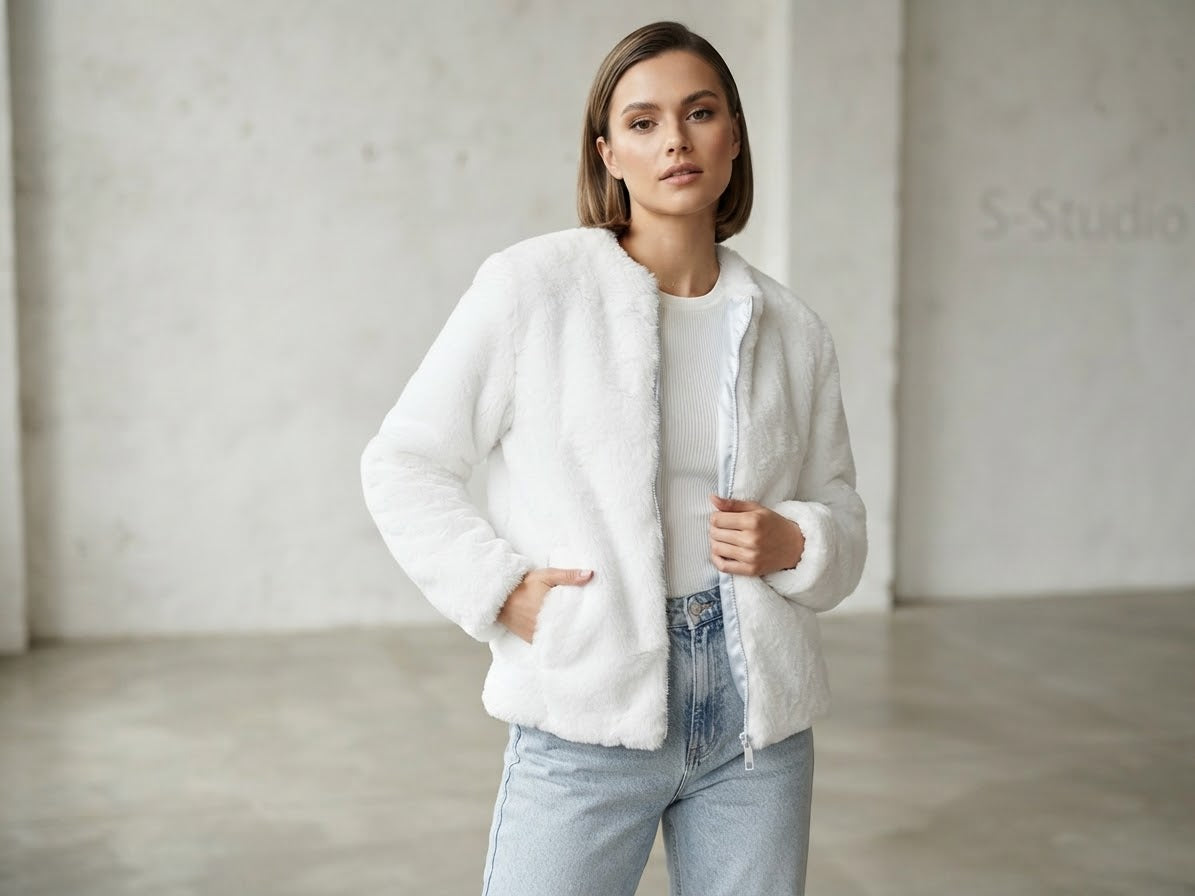 Oysho fur jacket fit S-M