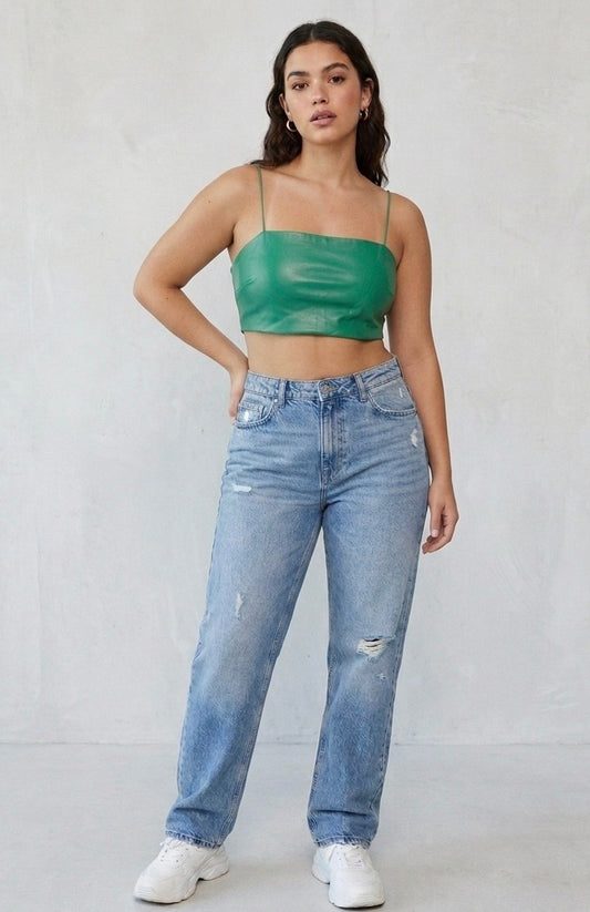 Stradivarius leather Crop-top medium #40114