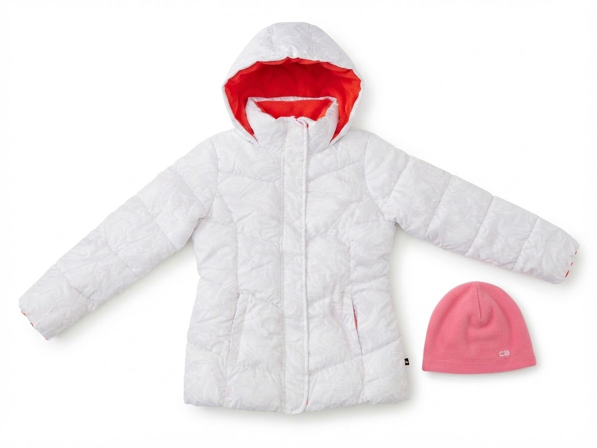 Cb sports girl puff jacket with cap 10-12 years