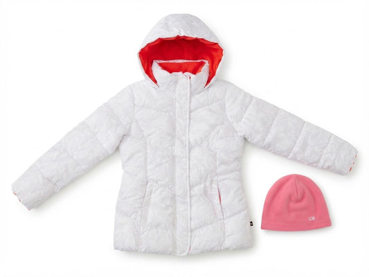 Cb sports girl puff jacket with cap 10-12 years