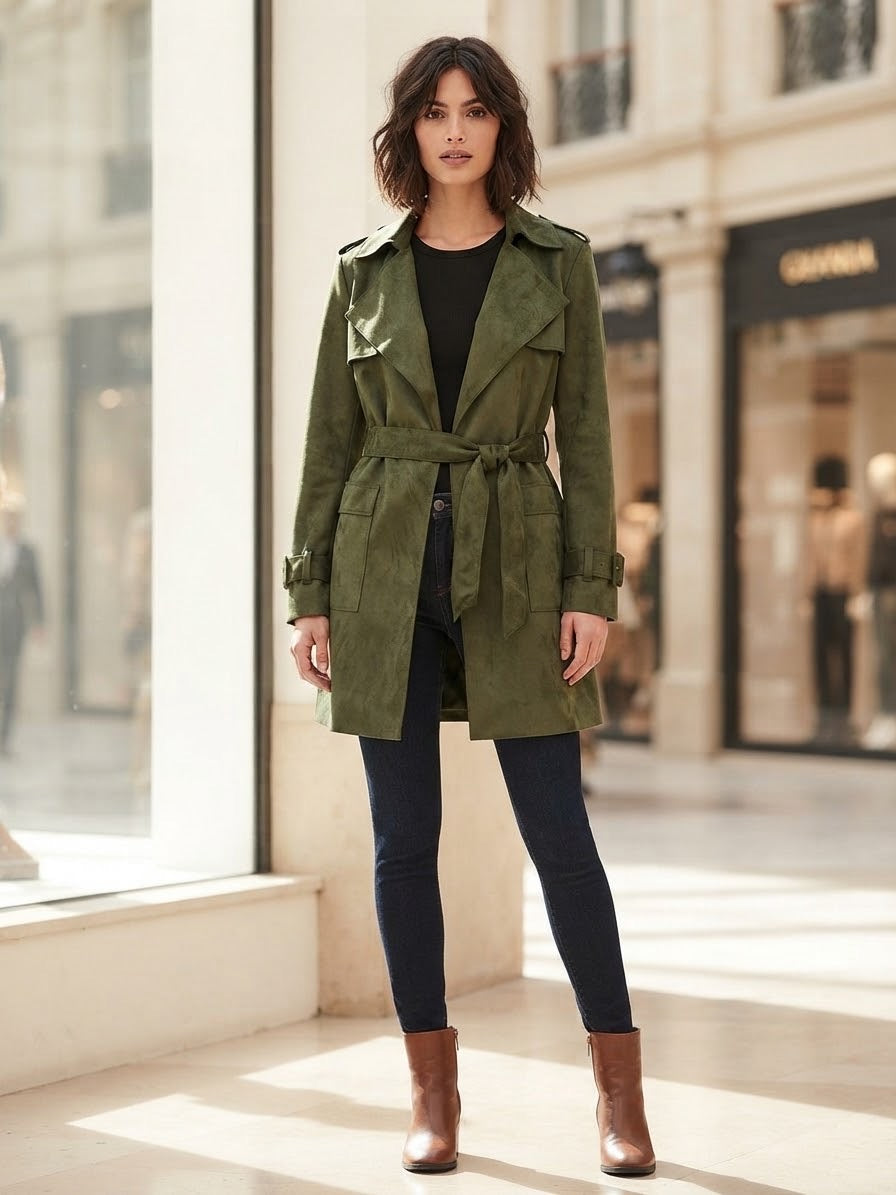 Stradivarius women Suede coat small
