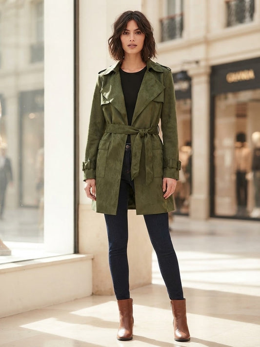 Stradivarius women Suede coat small