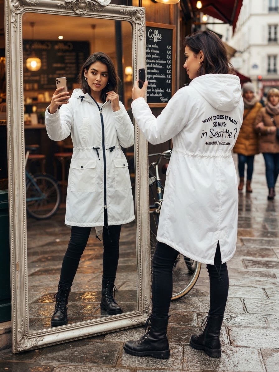 Bershka women lightweight rain coat small