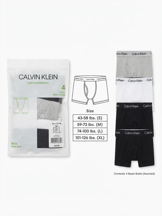 Calvin klein boy boxers 4-pieces 12-14 years