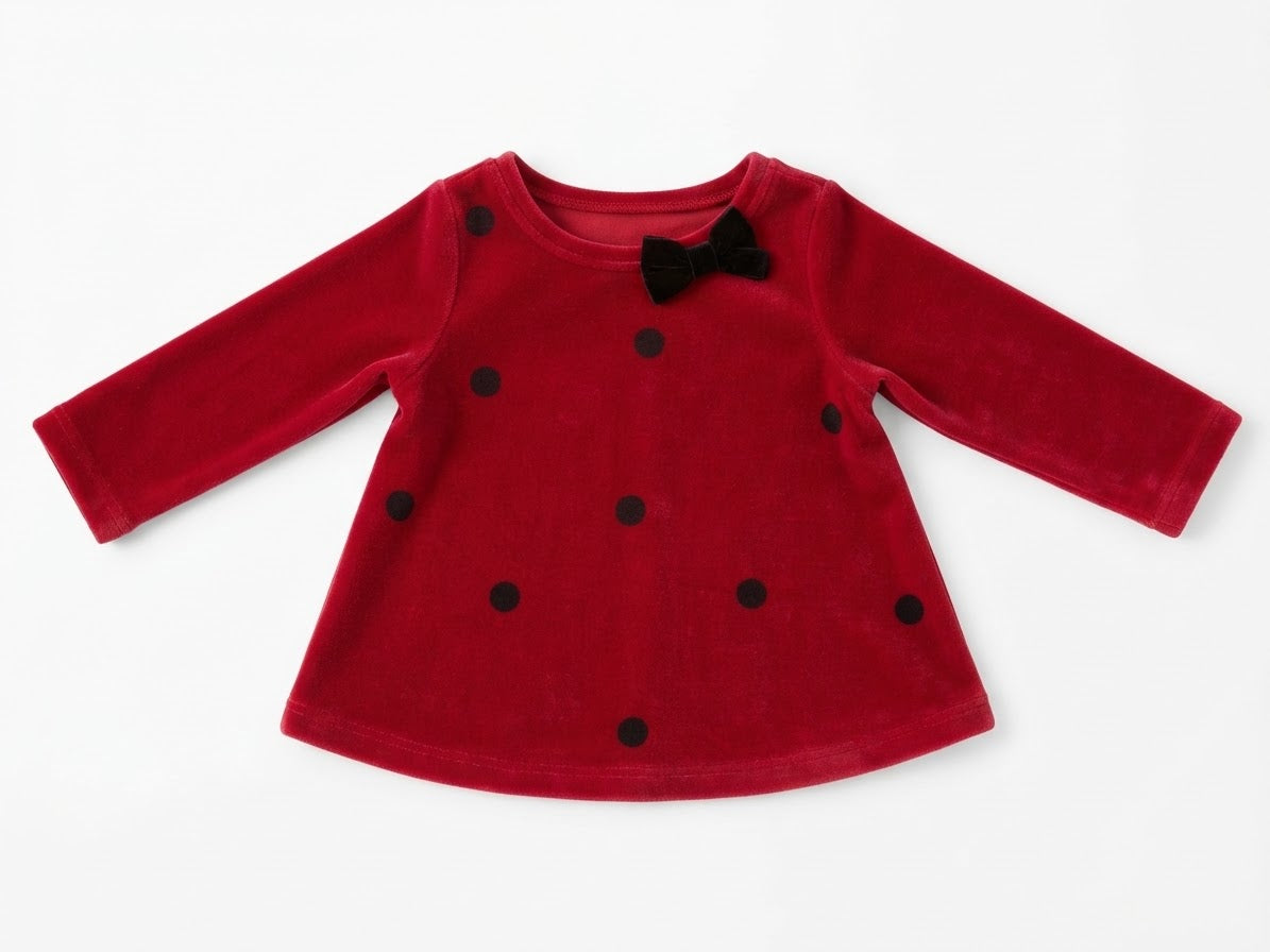 First impressions baby girl velour top