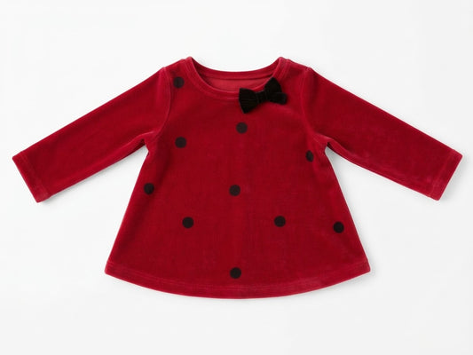 First impressions baby girl velour top
