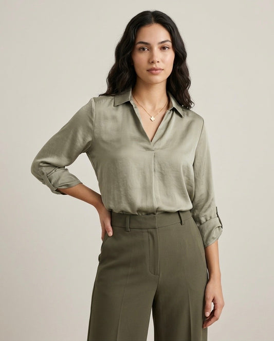 Stradivarius women satin top small #40067
