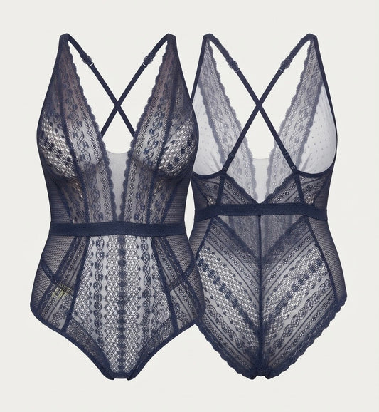 Oysho all sheer lace bodysuit #80010