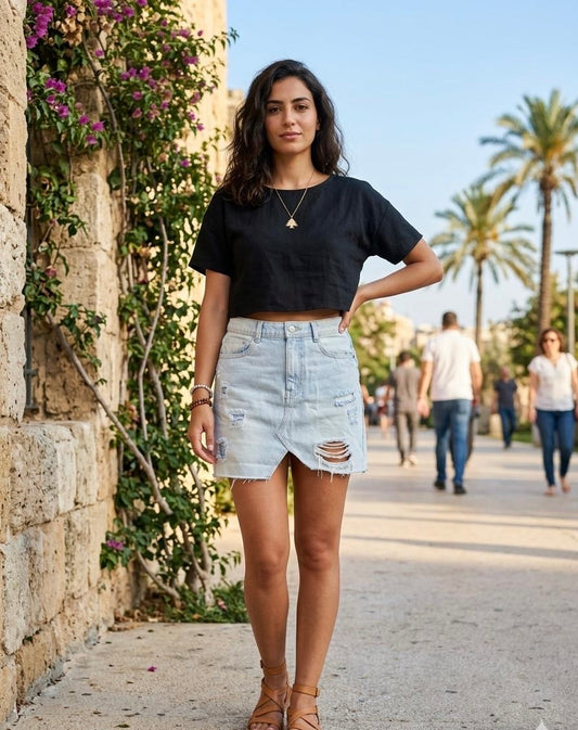 Zara women denim skirt #50005