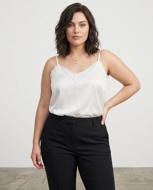 Stradivarius satin lace top large #40092