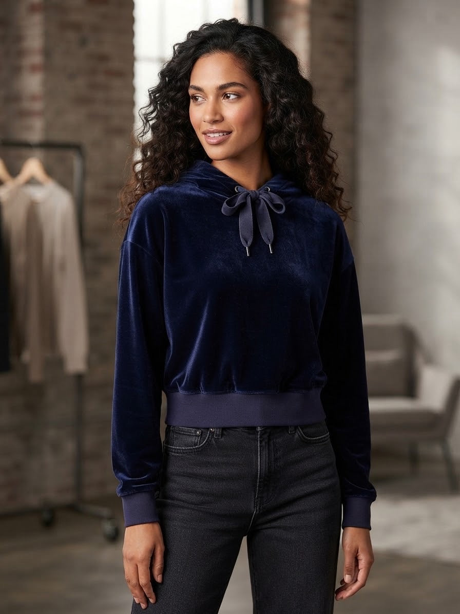 Bershka women velour sweatshirt small