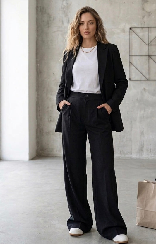 Stradivarius women classic wide-leg pants 38 #50015